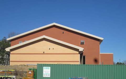 Station exterior during final construction